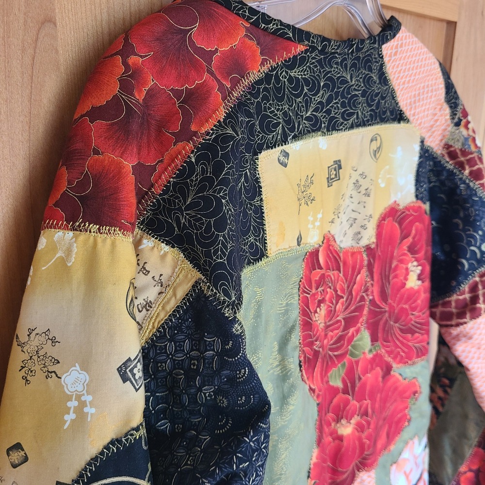 Fruit of the Loom MEDIUM Maximalist Patchwork Quilted Jacket‎ Artsy Cottagecore - Picture 5 of 9